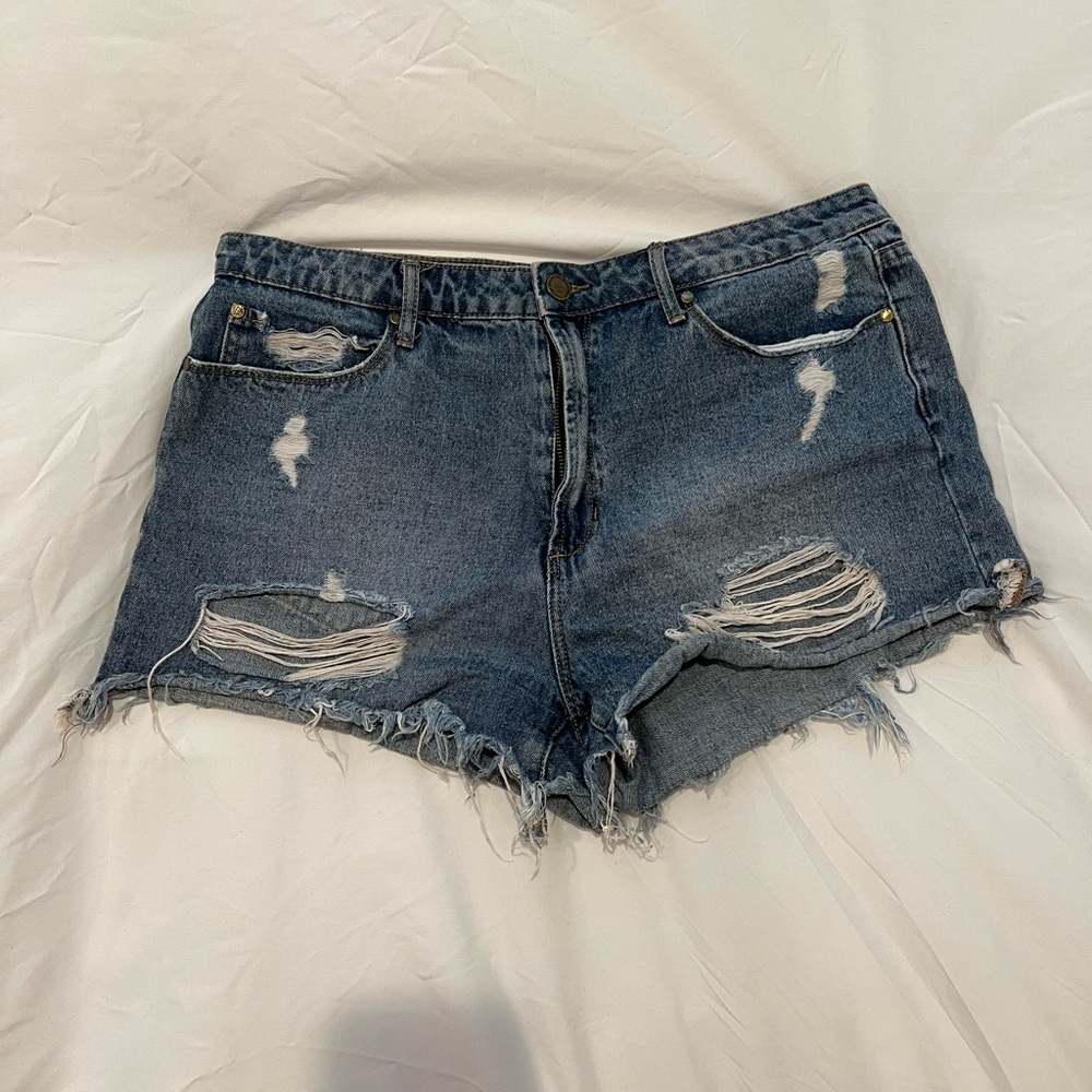 Articles Of Society Blue Distressed Jean Shorts